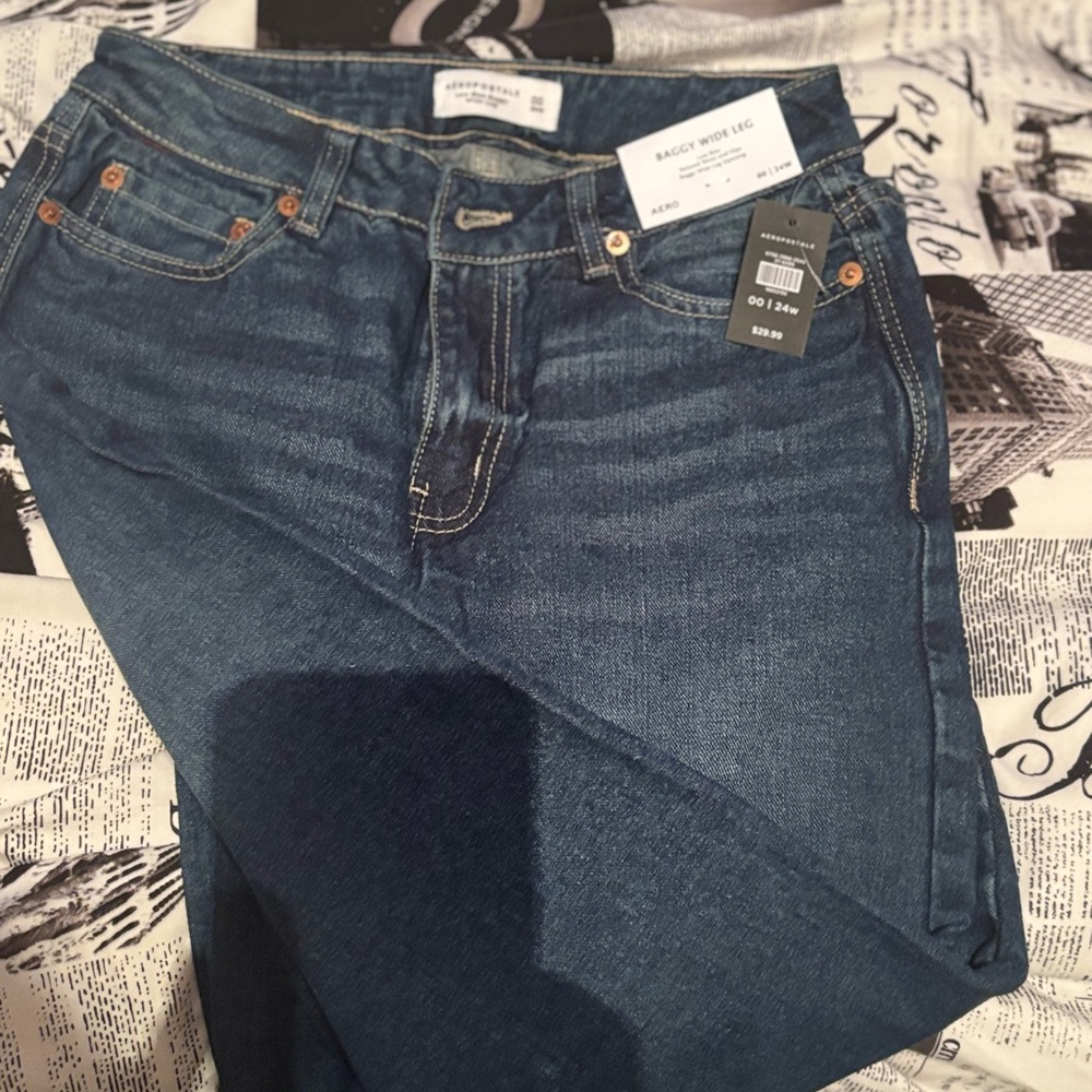Aeropostale Indigo Baggy Wide Leg Jeans